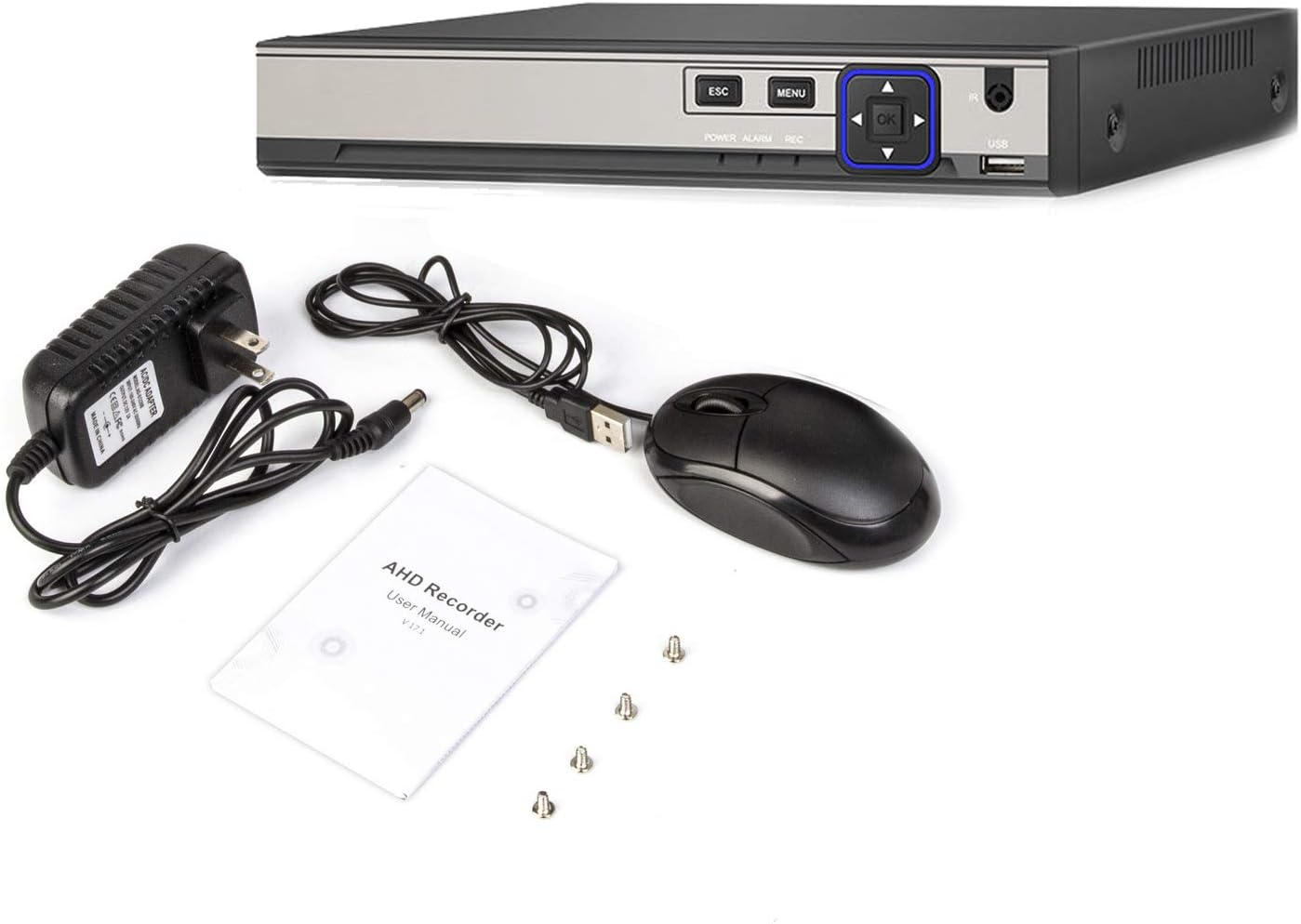4CH 1080N Hybrid 5-in-1 AHD DVR (1080P NVR+1080N AHD+960H Analog+TVI+CVI) Standalone DVR CCTV Surveillance Security System Video Recorder Motion Detection， Hard Drive not Included