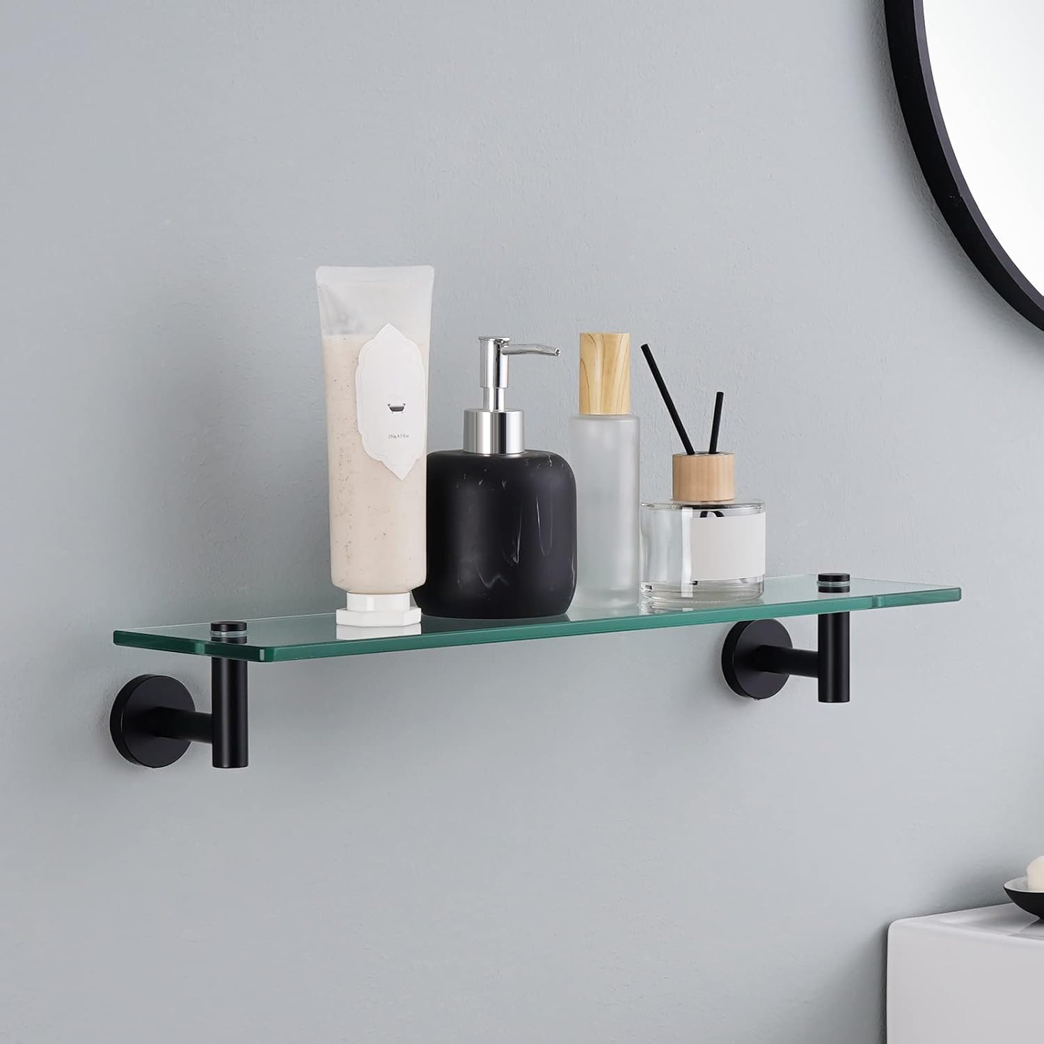 KES Glass Shelf for Bathroom, 20-Inch, 3 Pack, Brushed Finish
