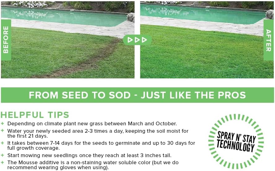 Hydro Mousse Bermuda Grass Seed - Large Refill Bag - Covers up to 1000 Square Feet