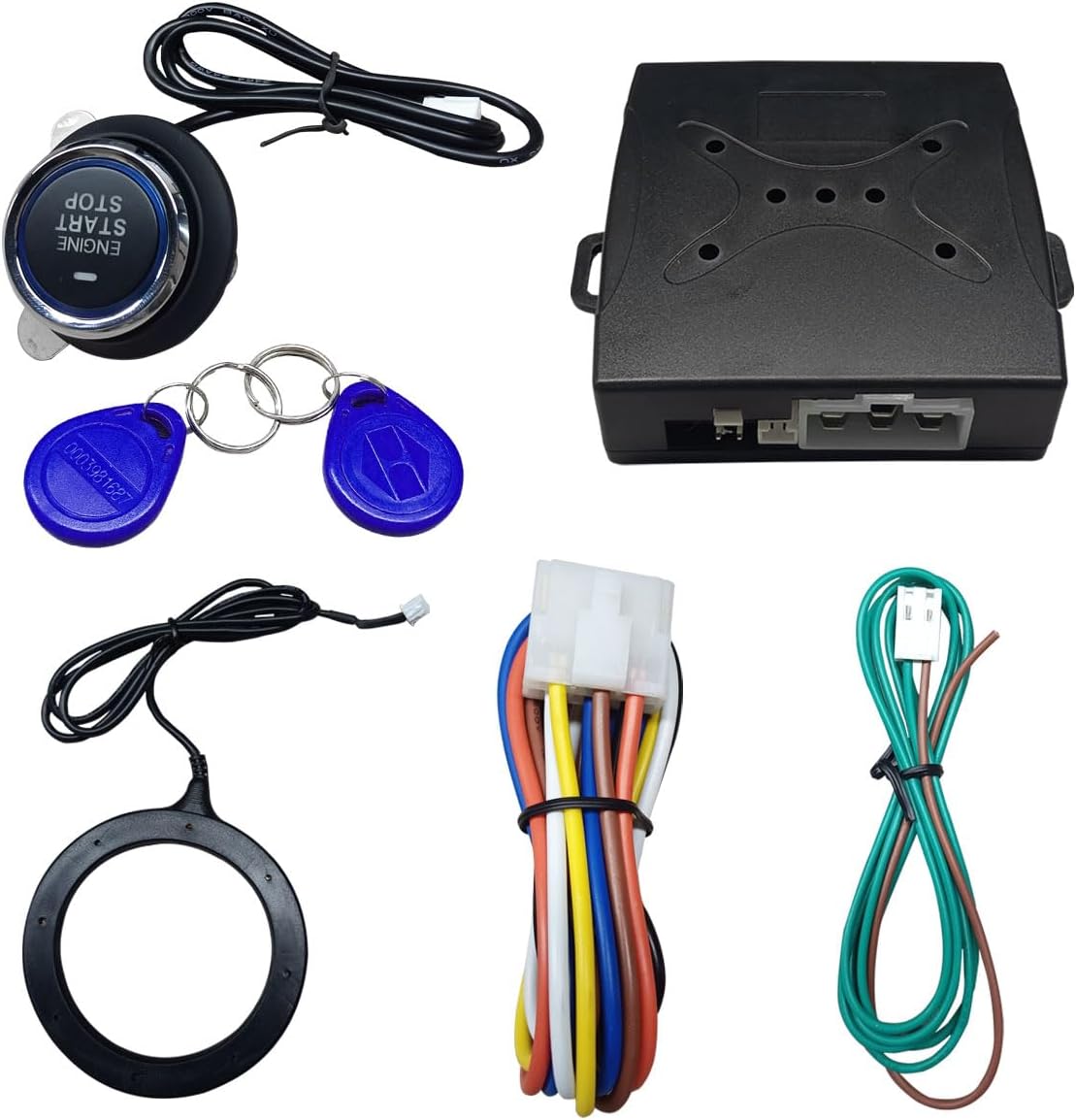 BDZMC Car Push Engine Start Button Kit | Upgrade Push to Start Ignition Kit, Smart Keyless Go System for Most DC12V Cars