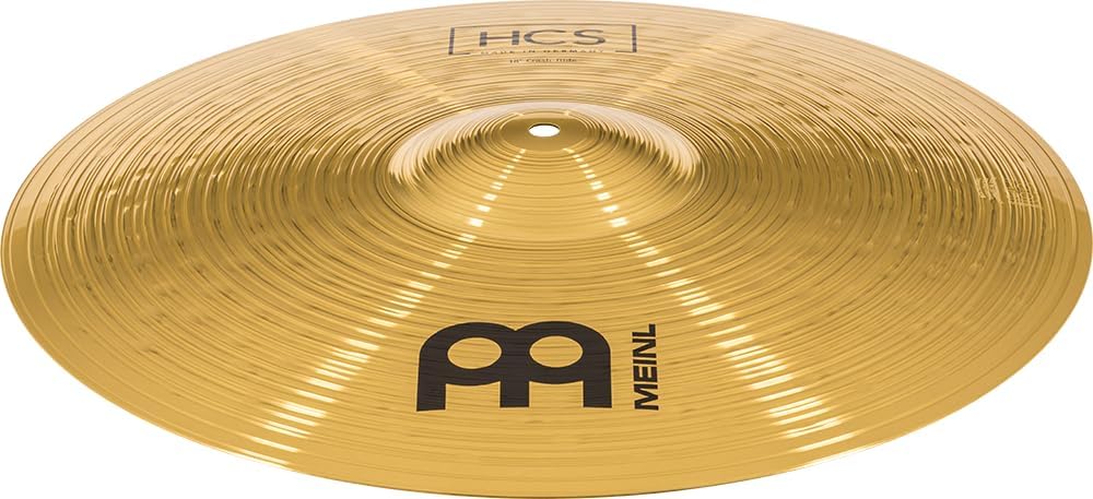 Meinl 18" Crash/Ride Cymbal - HCS Traditional Finish Brass for Drum Set, Made in Germany, 2-YEAR WARRANTY (HCS18CR) | Durable Brass Alloy