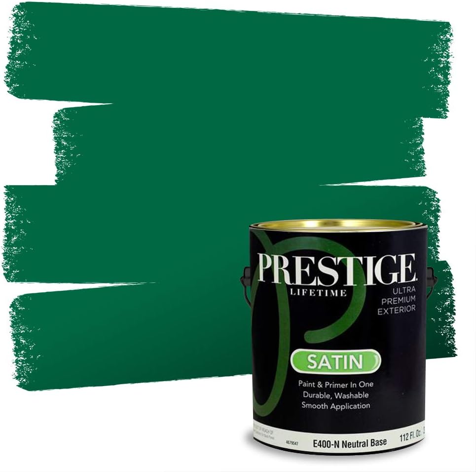 PRESTIGE Paints Exterior Paint and Primer In One, 1-Gallon, Semi-Gloss, Comparable Match of Sherwin Williams* Electric Lime*