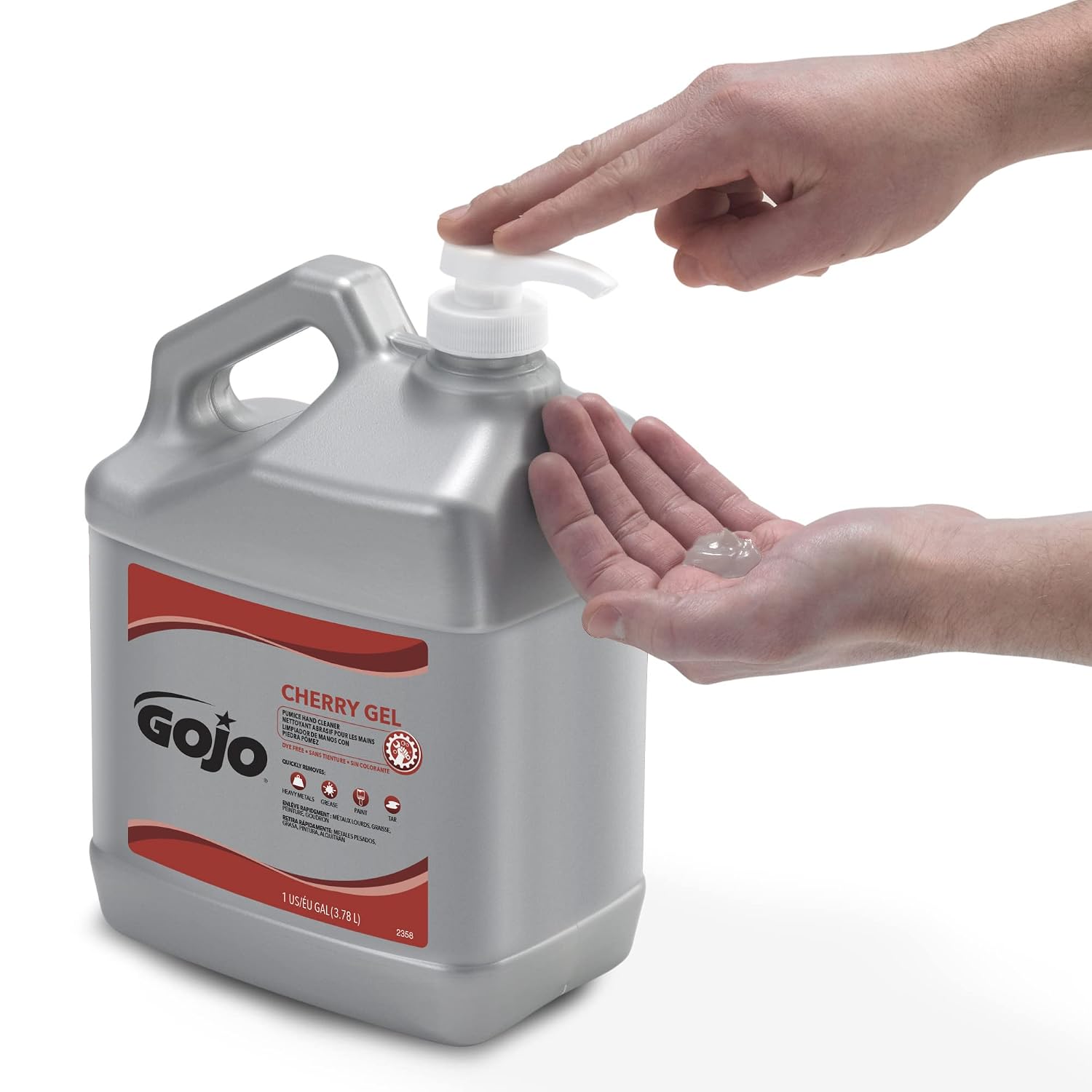 Gojo Cherry Gel Pumice Hand Cleaner, Pump Bottle, 1ct x 1 Gal - 2358-02