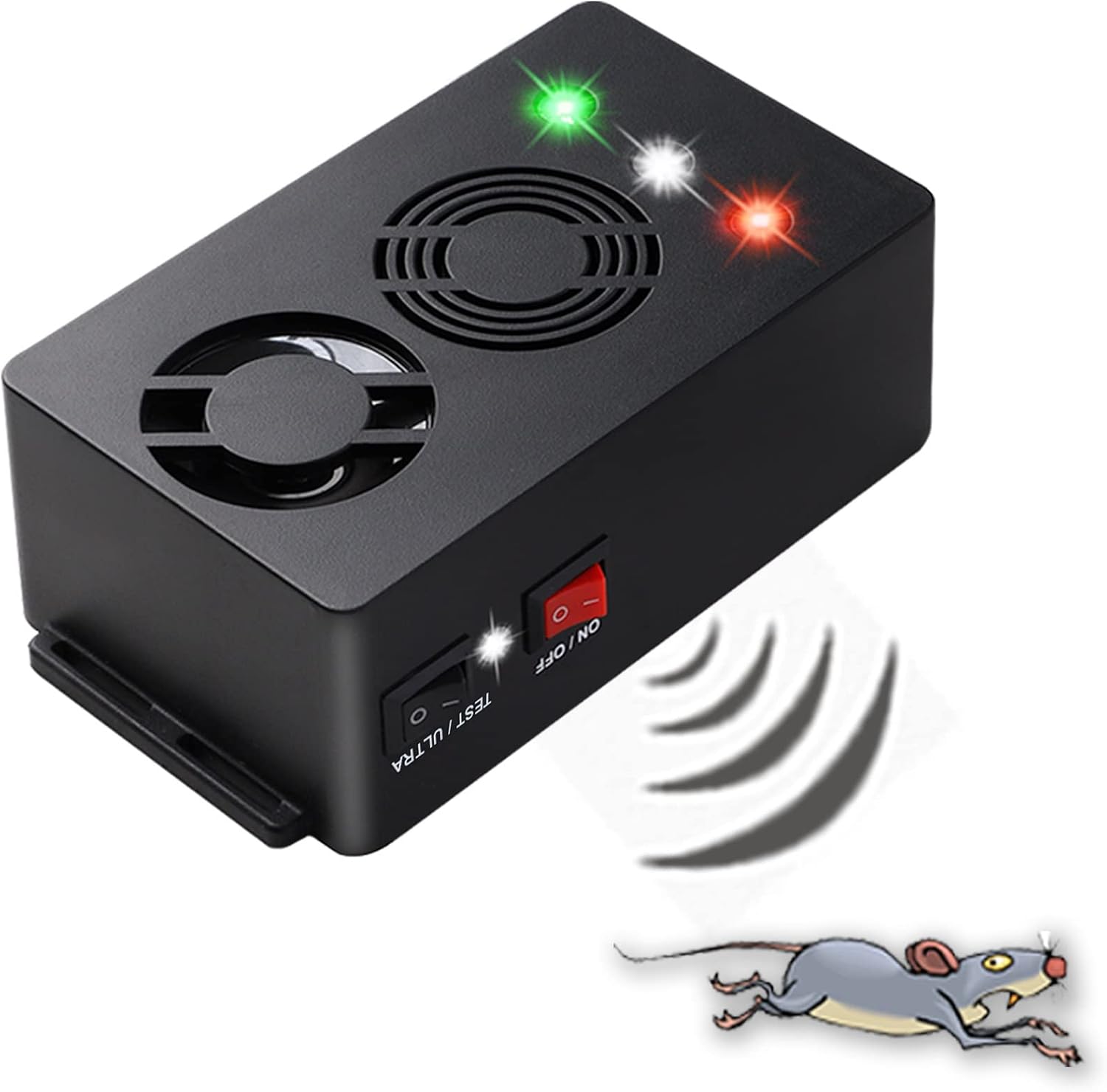 Angveirt Ultrasonic Battery Operated Rodent Repellent with Strobe Lights