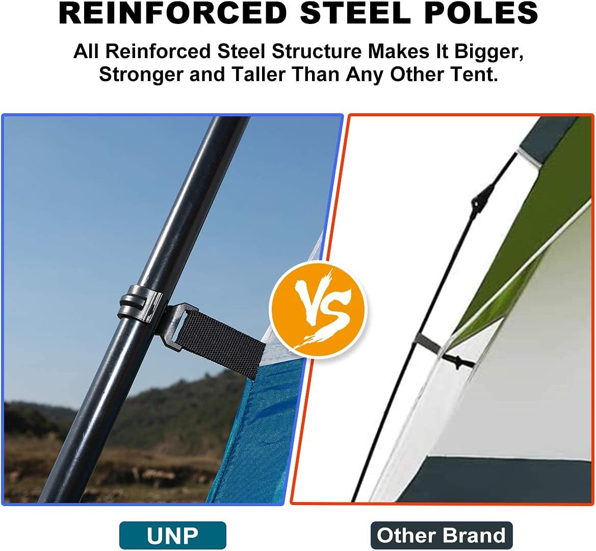UNP 6 Person Tents for Camping Waterproof Family Cabin Tent with Rainfly