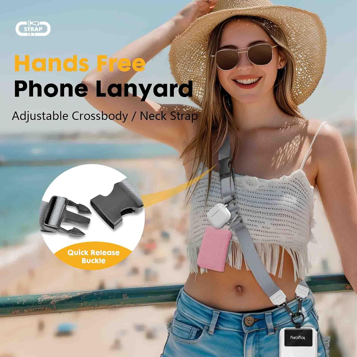 Icycay Phone Lanyard Crossbody Strap Neck Adjustable Teacher Women Cat