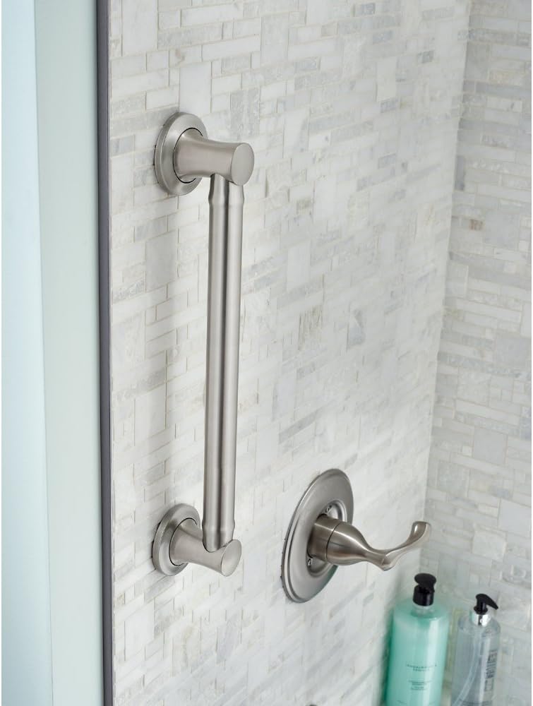 Delta Carlisle (1-Pack) 16' Shower Grab Bar Seniors ADA Compliant Satin Nickel 450 lb Capacity Bathroom Safety Handle for Shower