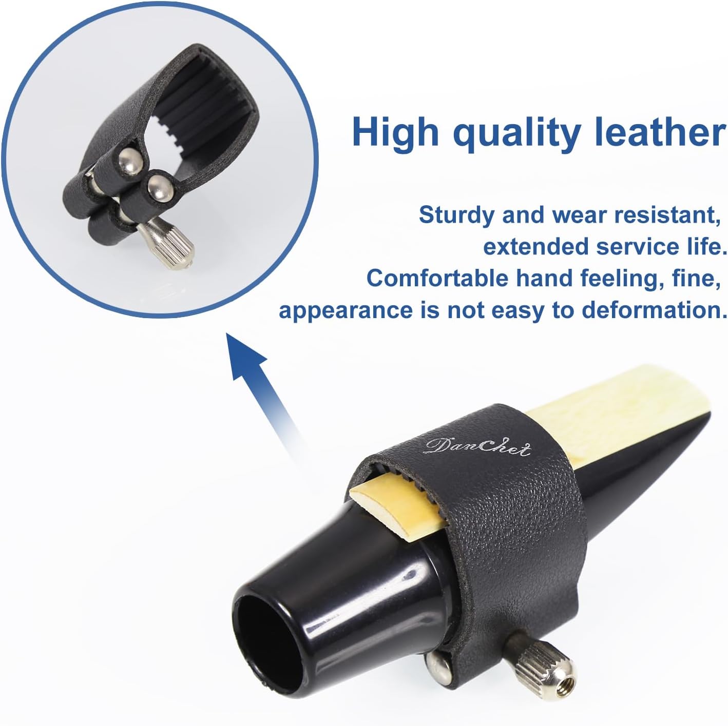 Tenor Saxophone Sax Ligature Fastener, Leather Ligature for Tenor Saxophone