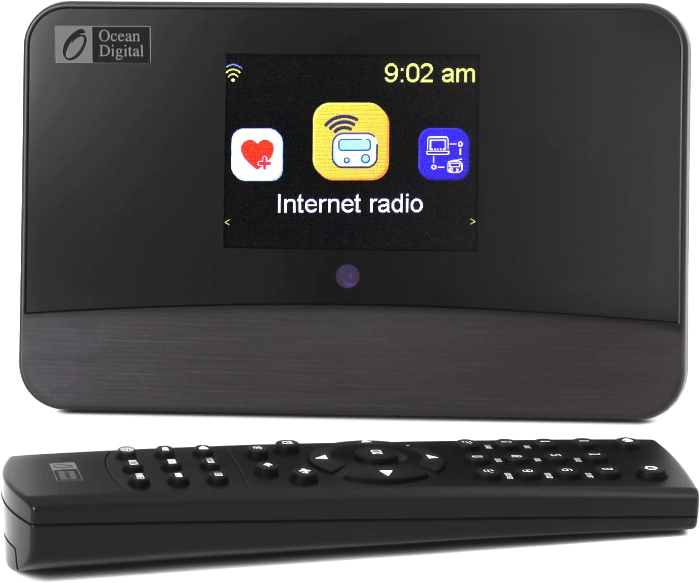 Ocean Digital WR-03M Internet Radio Receiver (No Built-in Speaker) with Bluetooth, FM, Wi-Fi, LAN, Optical & Line Out, UPnP/DLNA Streaming
