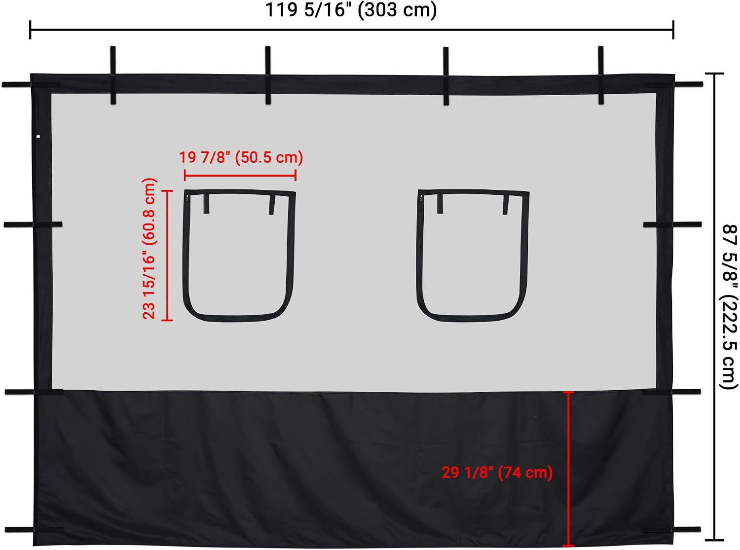 Yescom Pop Up Canopy Half Mesh Sidewall with Window 10x10Ft for Food Booth