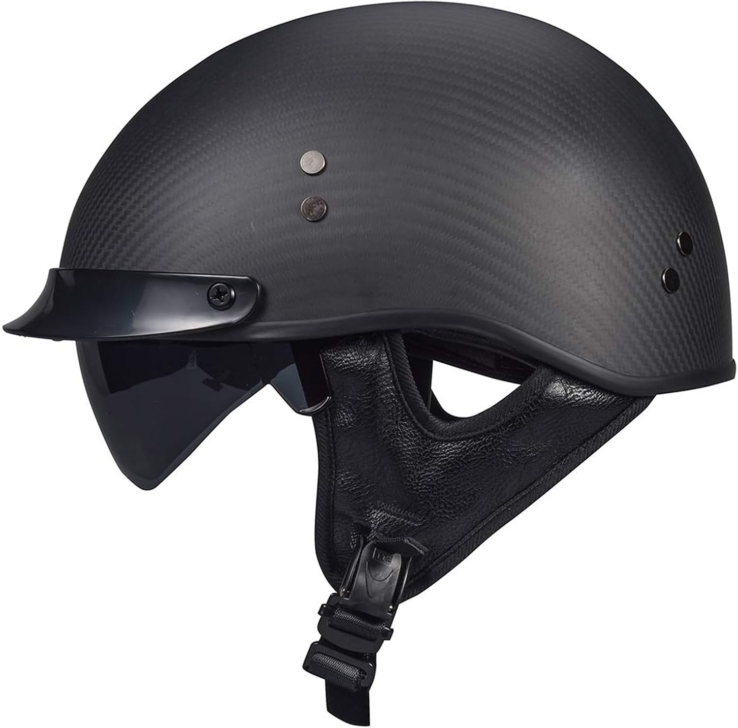 VCOROS Carbon Fiber Open Face Retro Motorcycle Half Helmet DOT