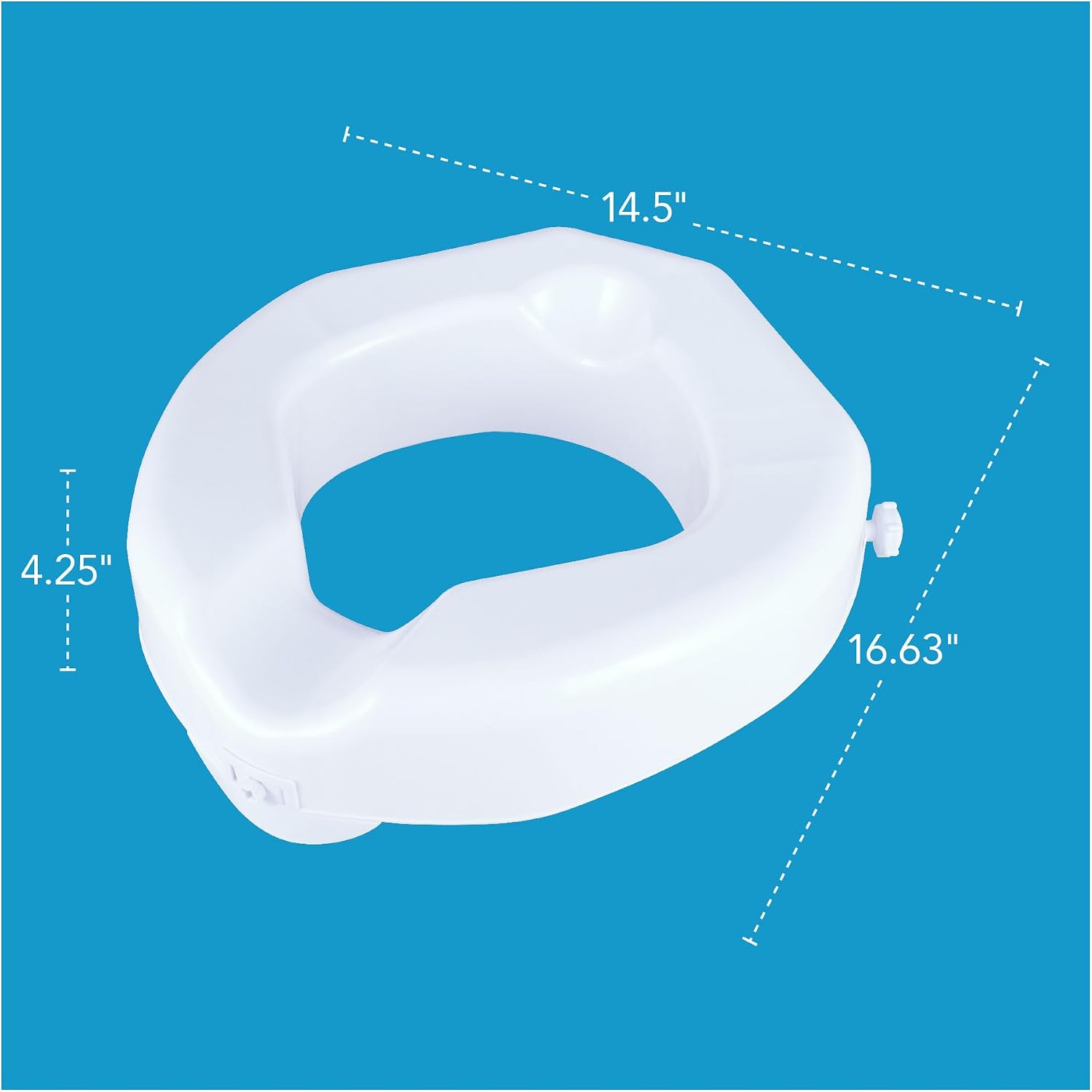 Carex Raised Toilet Seat with Extra Wide Opening - Toilet Seat Riser and Handicap Toilet Seat, White, 1 Count