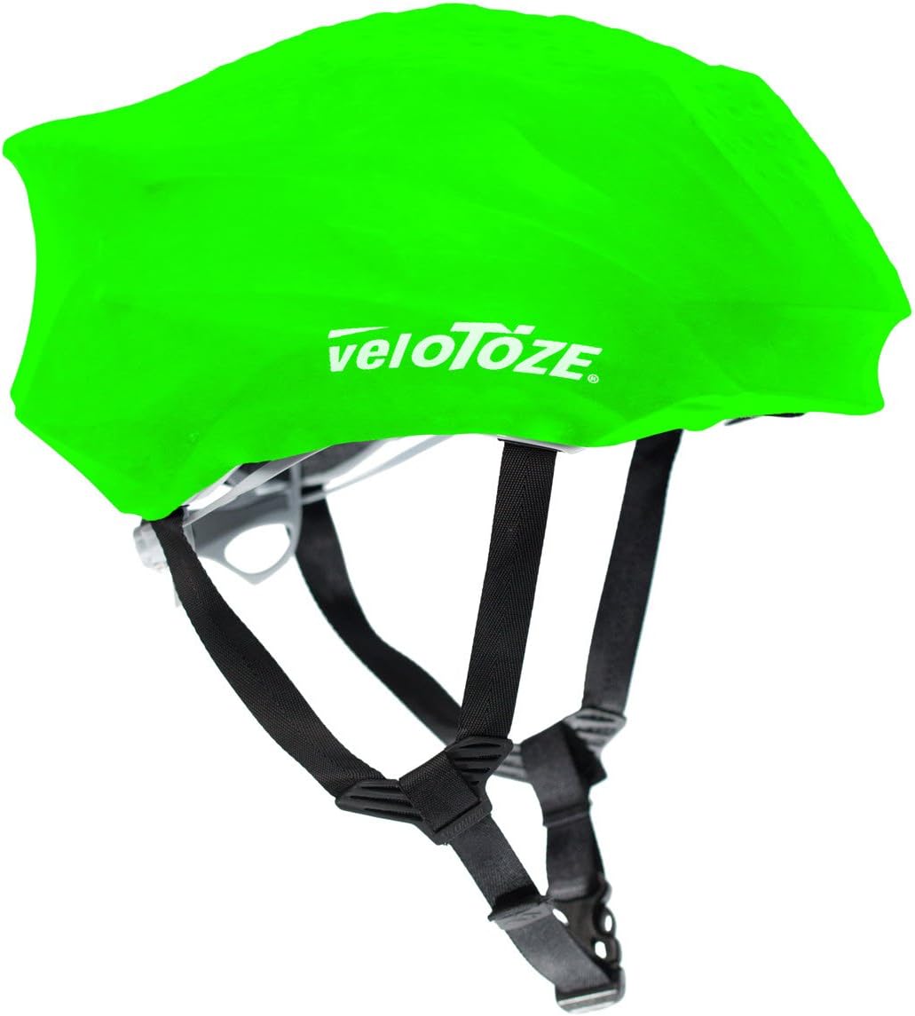 veloToze Cycling Helmet Cover, fits Most Bike Helmets - Keeps Wind, rain and Sun Away from Head; Bright Colors for Visibility