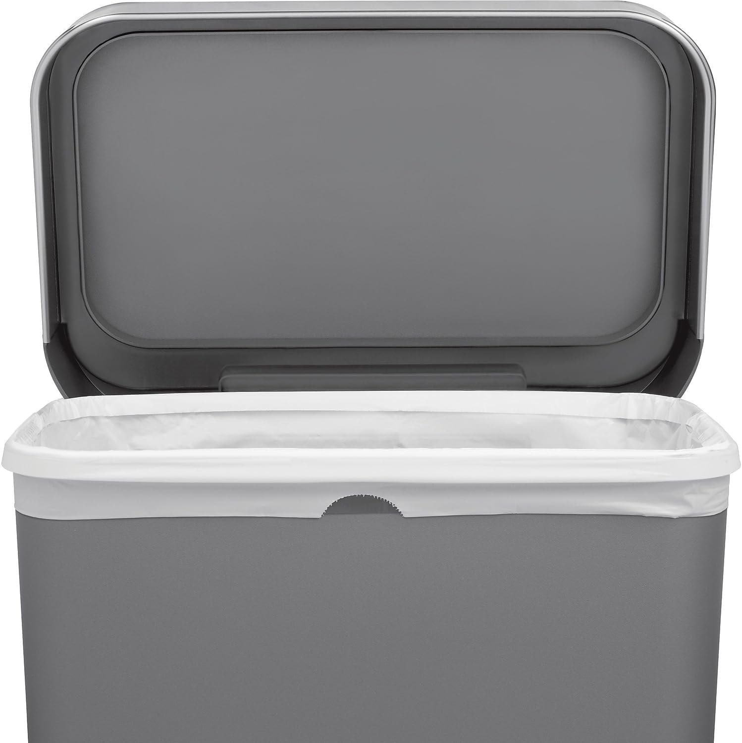 simplehuman Hybrid Step Can, 45L / 12 Gallon Rectangular Kitchen Trash Can, Liner Rim System, Liner Pocket®, 150,000-Step Pedal, Lid Shox® Silent Close, Black Plastic