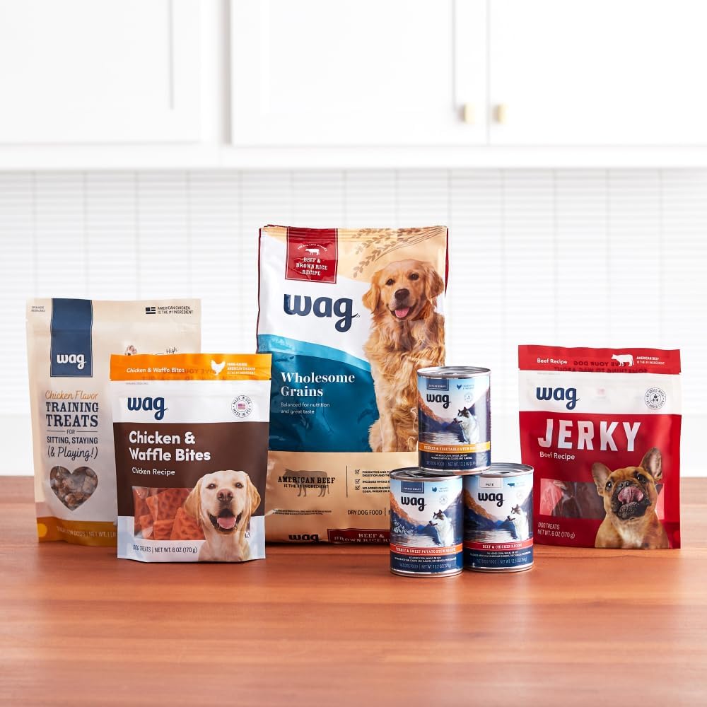 Amazon Brand - Wag Wholesome Grains Dry Dog Food with Salmon and Brown Rice, 30 lb Bag (Pack of 1)