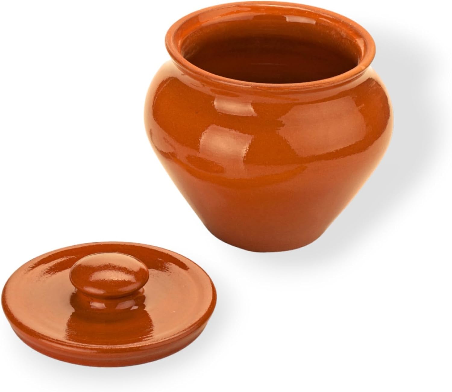 Stoneware Ramekin with Lid 17 fl oz 500 ml Clay Pot for Cooking