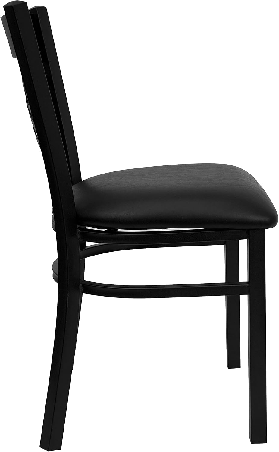 Flash Furniture Hercules Series "X" Back Metal Restaurant Chairs, Modern Upholstered Armless Dining Chairs for Restaurants/Kitchens, Set of 2, Black