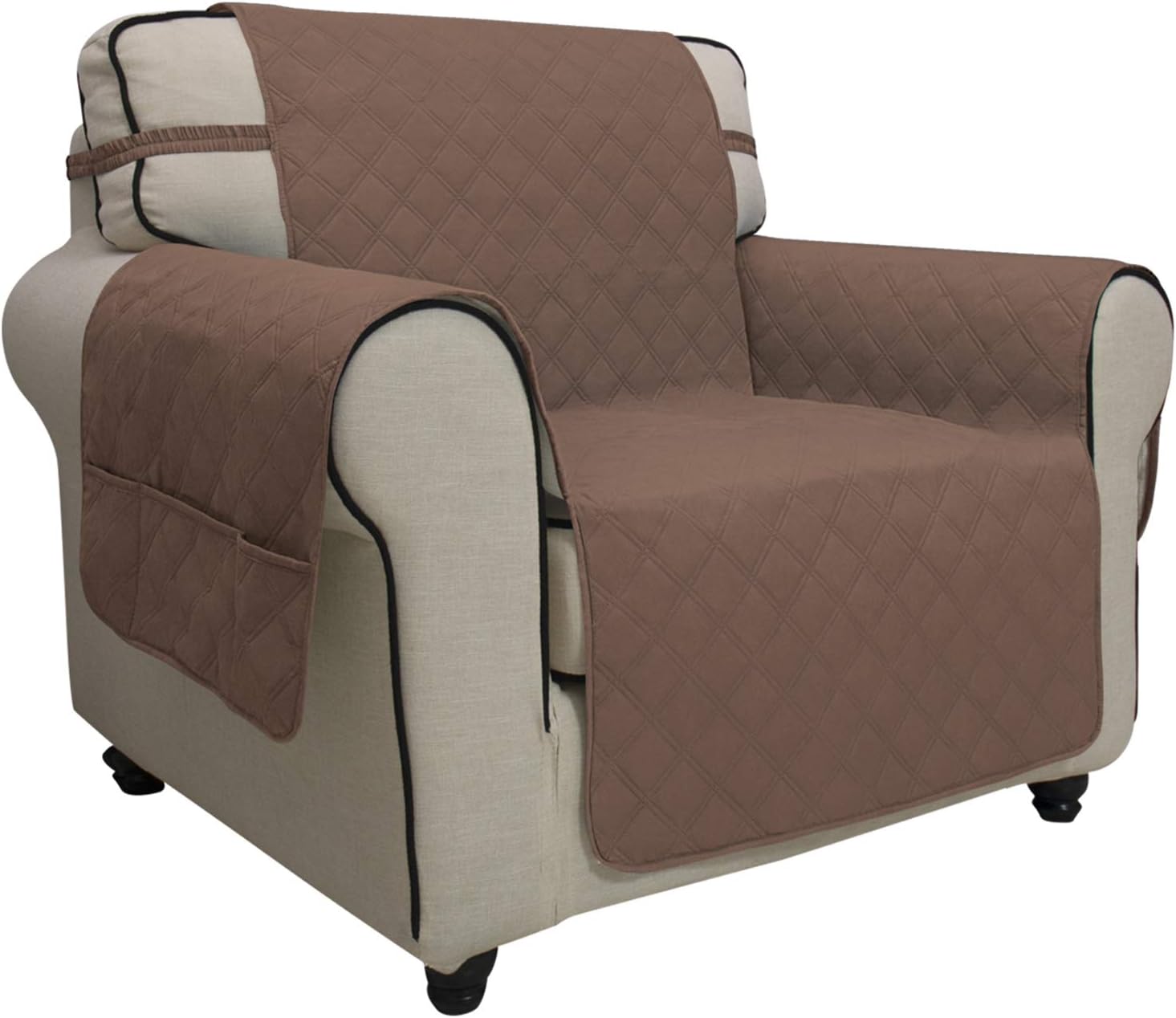 Easy-Going Waterproof Non-Slip Couch Cover, Small Recliner, Chocolate