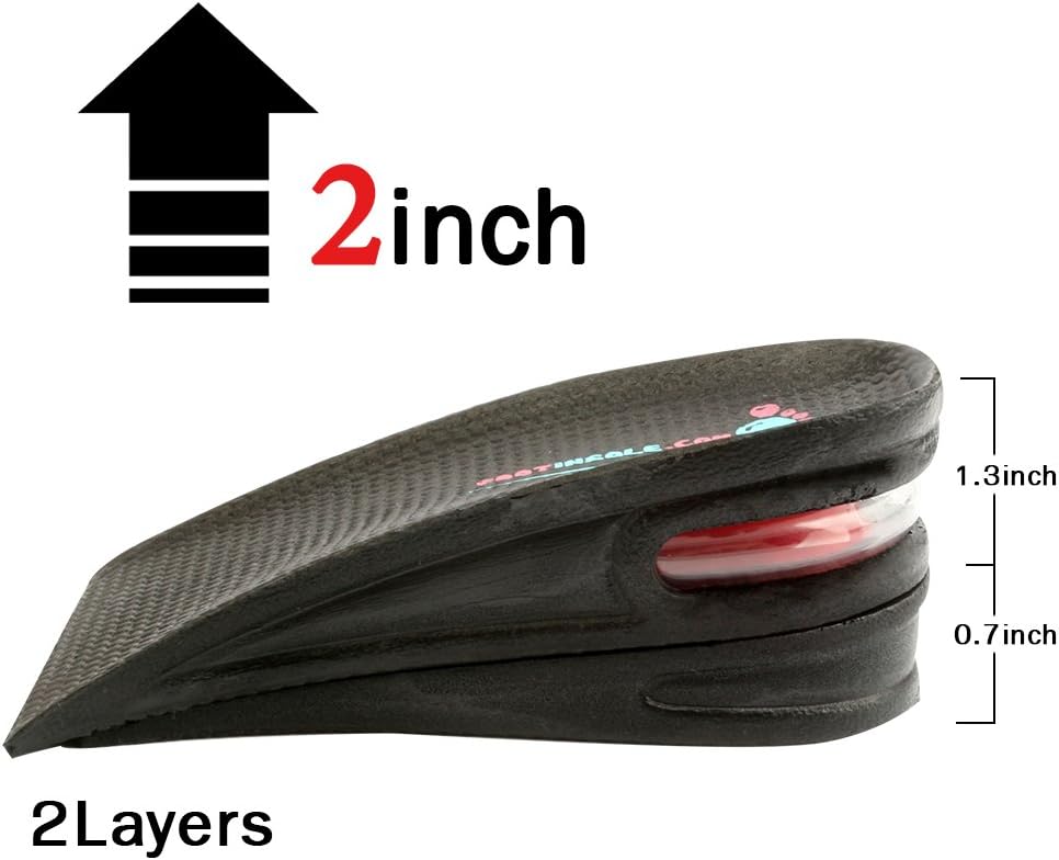 Air up Height Increase Shoe Heel Lift Inserts for Men and Women (3 Layers, 2.5" UP)
