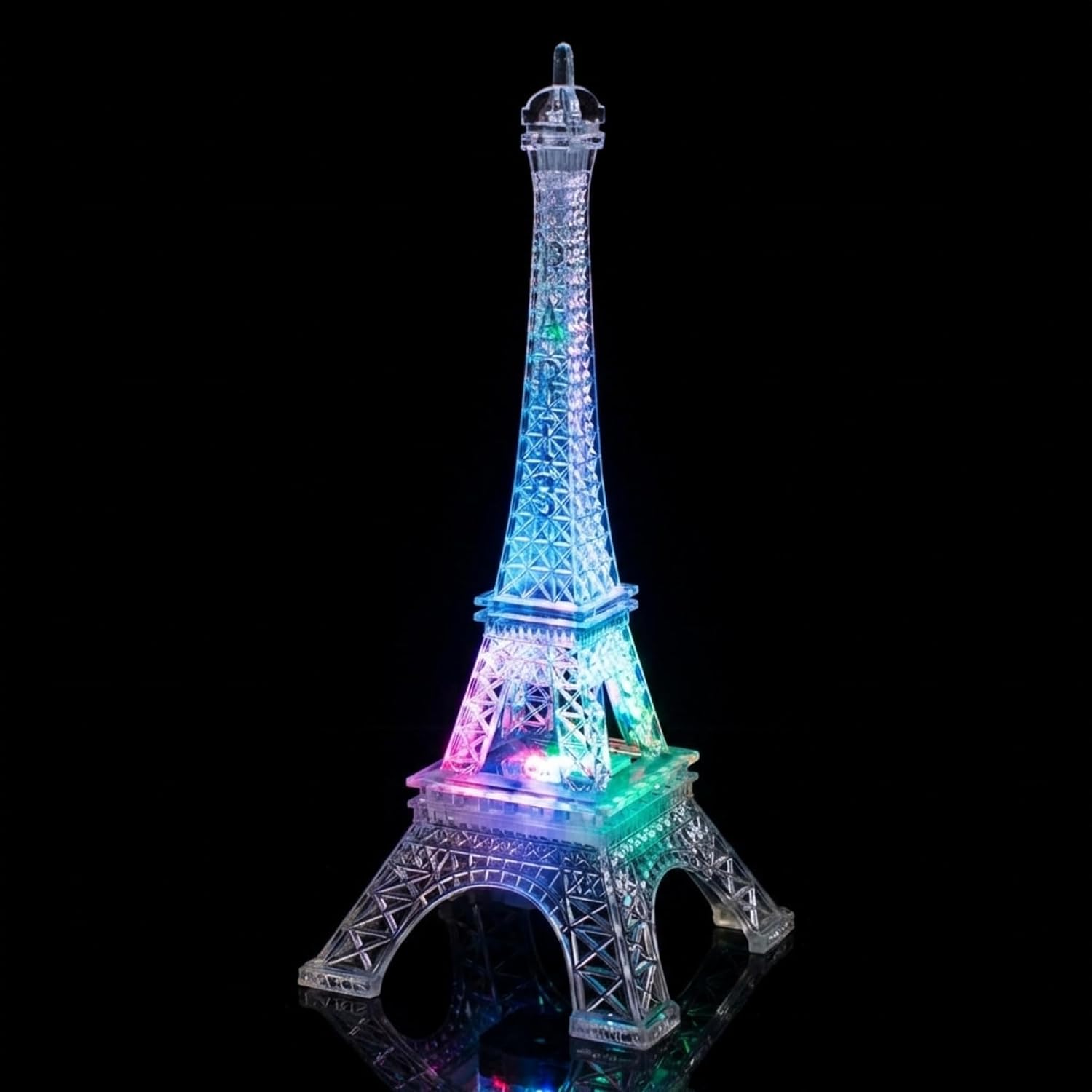Anderson's Eiffel Tower Centerpiece with Color-Changing LED Lights, 10 inches, Battery-Operated Paris Theme Decoration