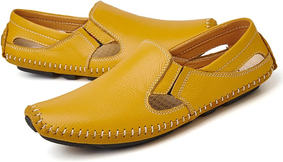 Men's Driving Shoes Leather Slipper Casual Slip on Loafers | Top Grain Leather Upper, Moccasin Toe, Slip-on, Traction Rubber Outsole, Mens Dress Shoes, Mens Casual Loafers