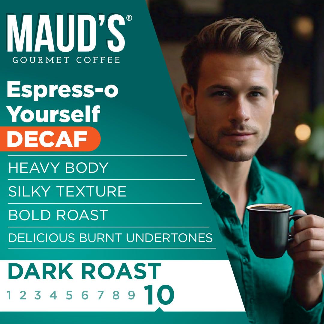 Maud’s Decaf Dark Roast Coffee Pods, 100ct | Decaffeinated Coffee in Single Serve Pods – Compatible with Keurig Coffee Makers