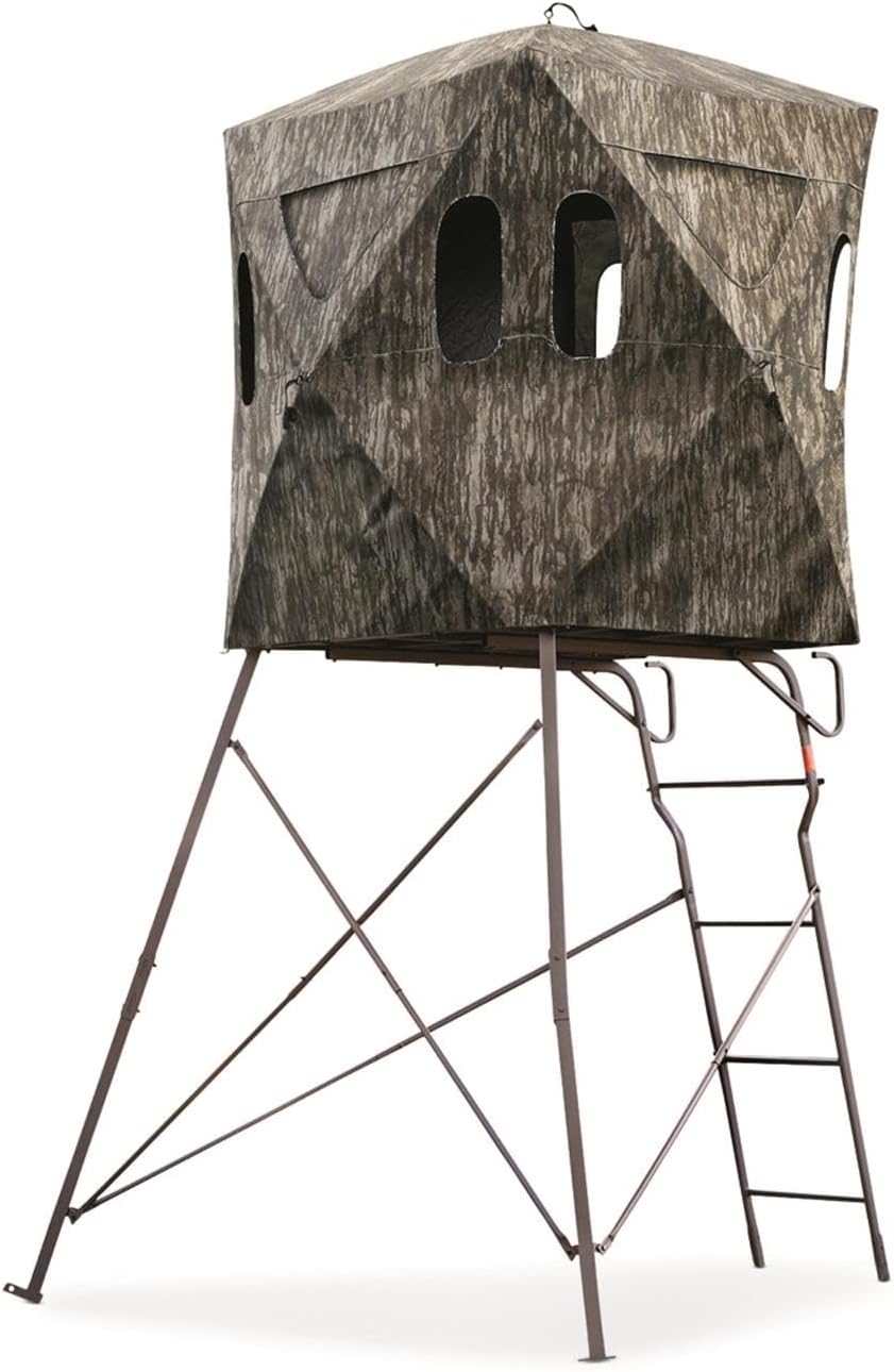 Guide Gear 6 Foot Tripod Hunting Tower Blind, 2-Man Stand Elevated, Hunting Gear Equipment Accessories, 4 by 4