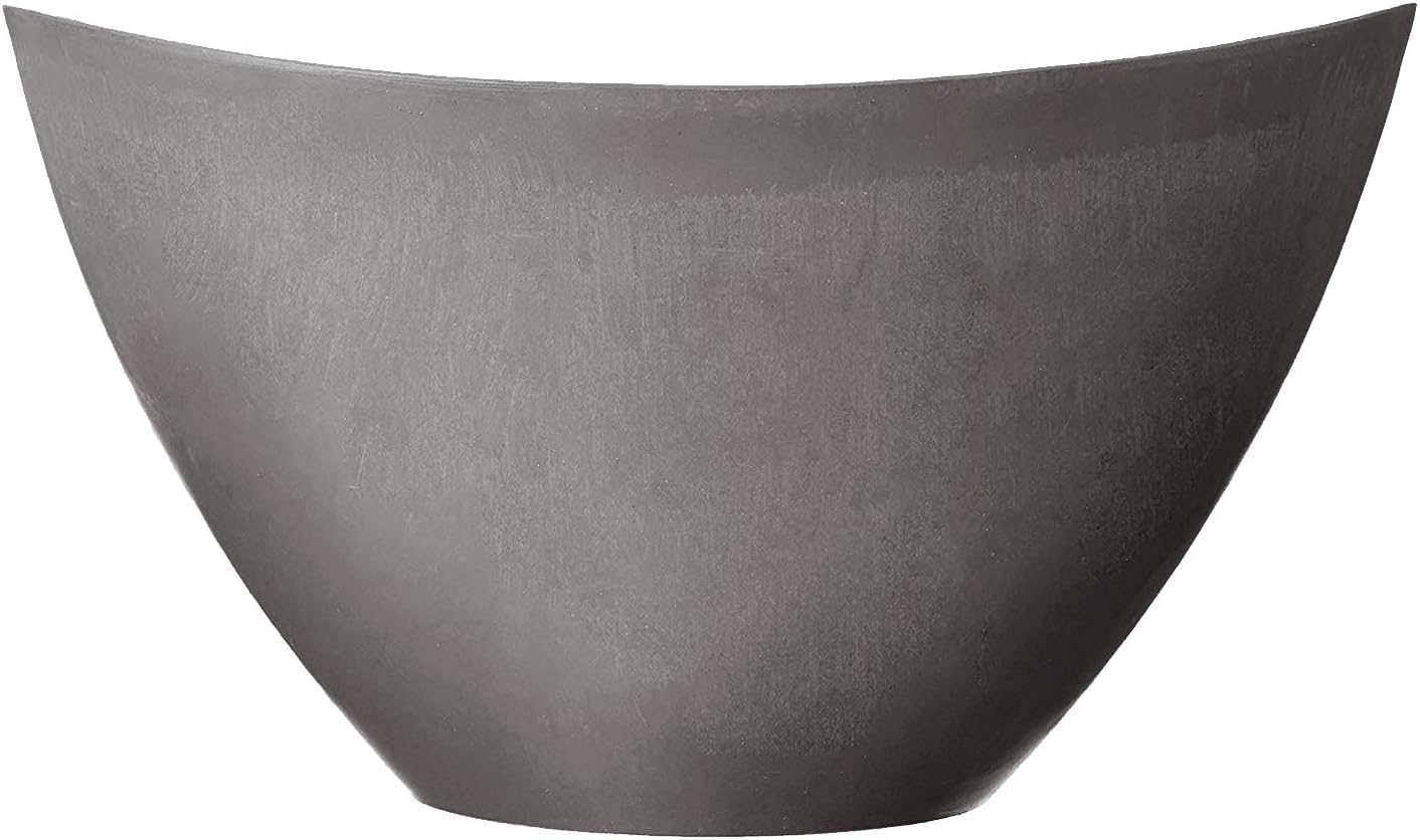 Arcadia Garden Products PSW Pot Collection YB41C Plastic/Stone/Wood Composite Curved Planter Pot – No Drainage Hole (Drillable), for Indoor and Outdoor Plants and Gardens, 16-inch, Chocolate