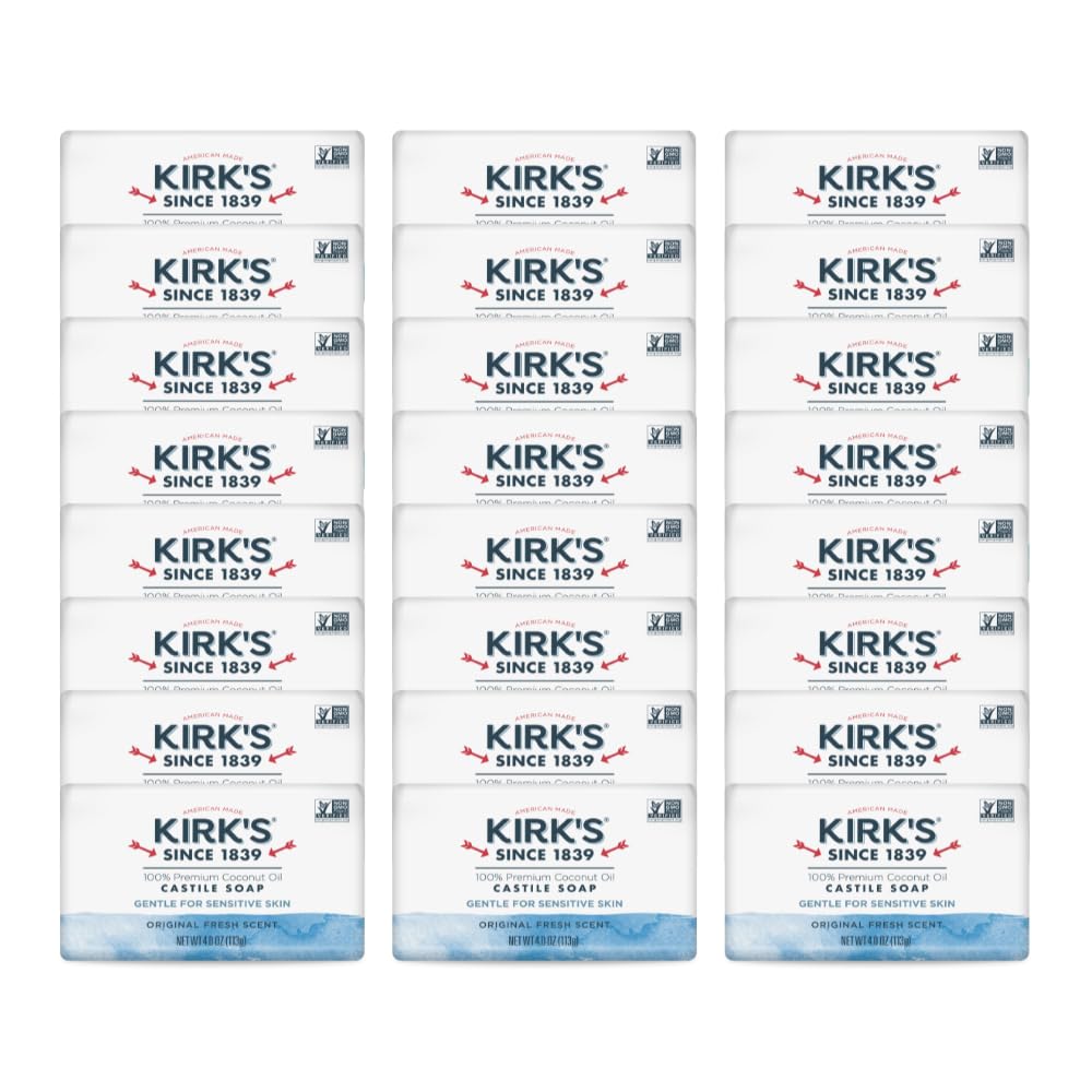 Kirk's Original Coco Castile Soap Fragrance Free 4 oz, Pack 18
