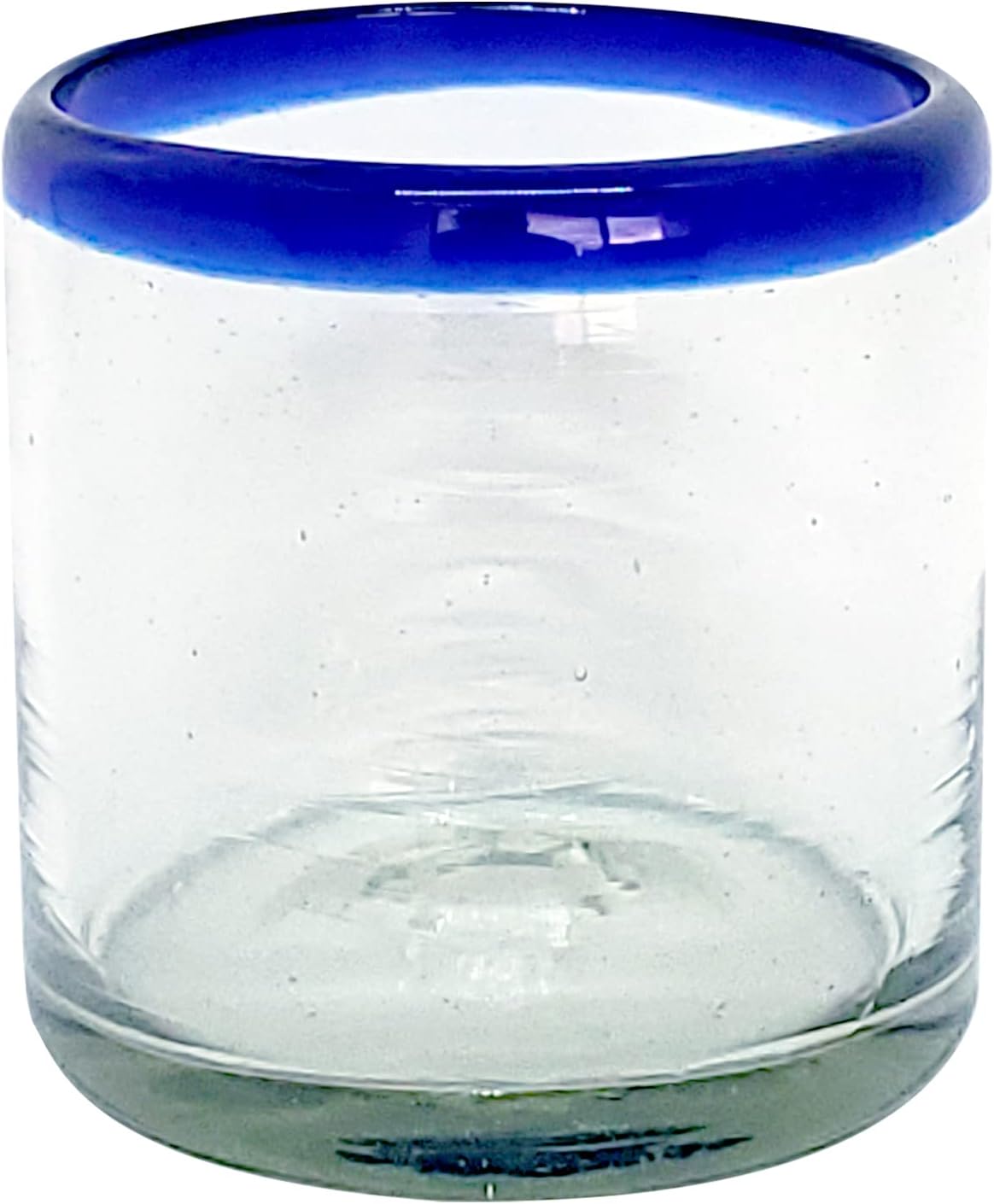 Cobalt Blue Rim 120 oz Pitcher and 6 Drinking Glasses set, Recycled Glass, Lead-free, Toxin-Free (Pitcher & Glasses)