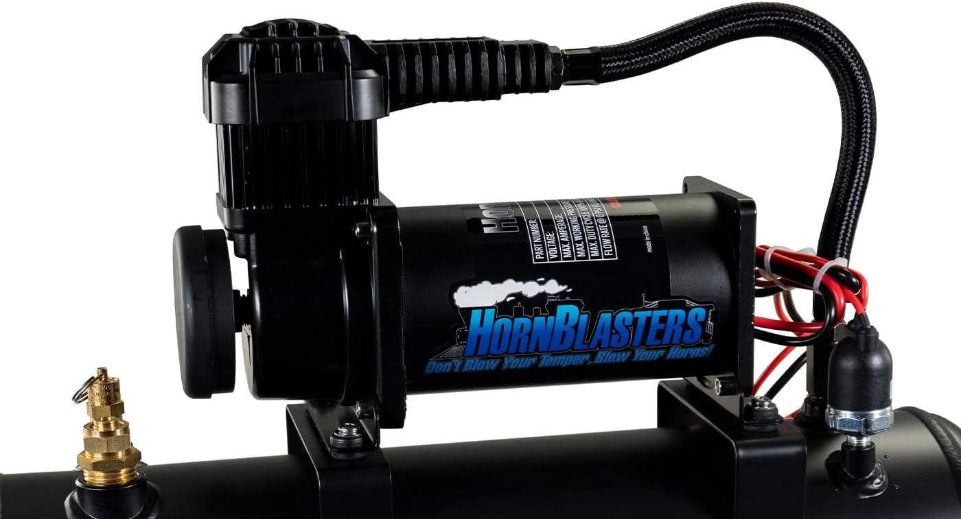 Hornblasters Conductor's Special 228H 2 Gallon 150 PSI All-In-One Train Horn Kit - USA Made Horns - 4 Trumpets - 147.7 Actual dB, Weather-Resistant