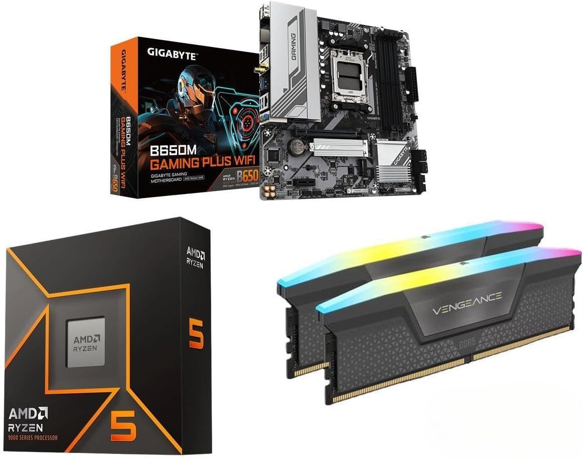 NEWEGG Motherboard CPU Memory Combo - B550M Micro ATX Motherboard Bundle with Ryzen 5 5500 6-Core 3.6 GHz CPU and 16GB (2 x 8GB) 288-Pin PC RAM DDR4 3600 Desktop Memory