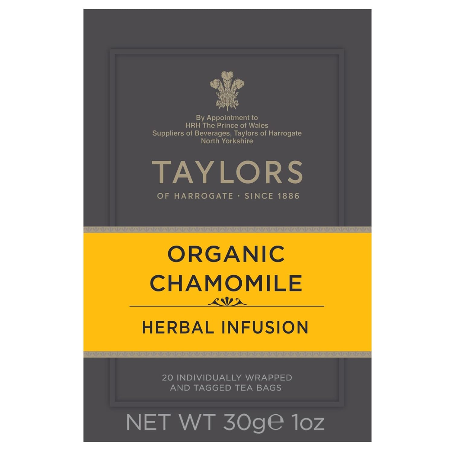 Taylors of Harrogate Green Tea with Lemon, Individually Wrapped Bags, 20 Count (Pack of 1), Citrussy, Mellow and Light, Caffeinated, Enjoy Hot or Iced, 20 Teabags