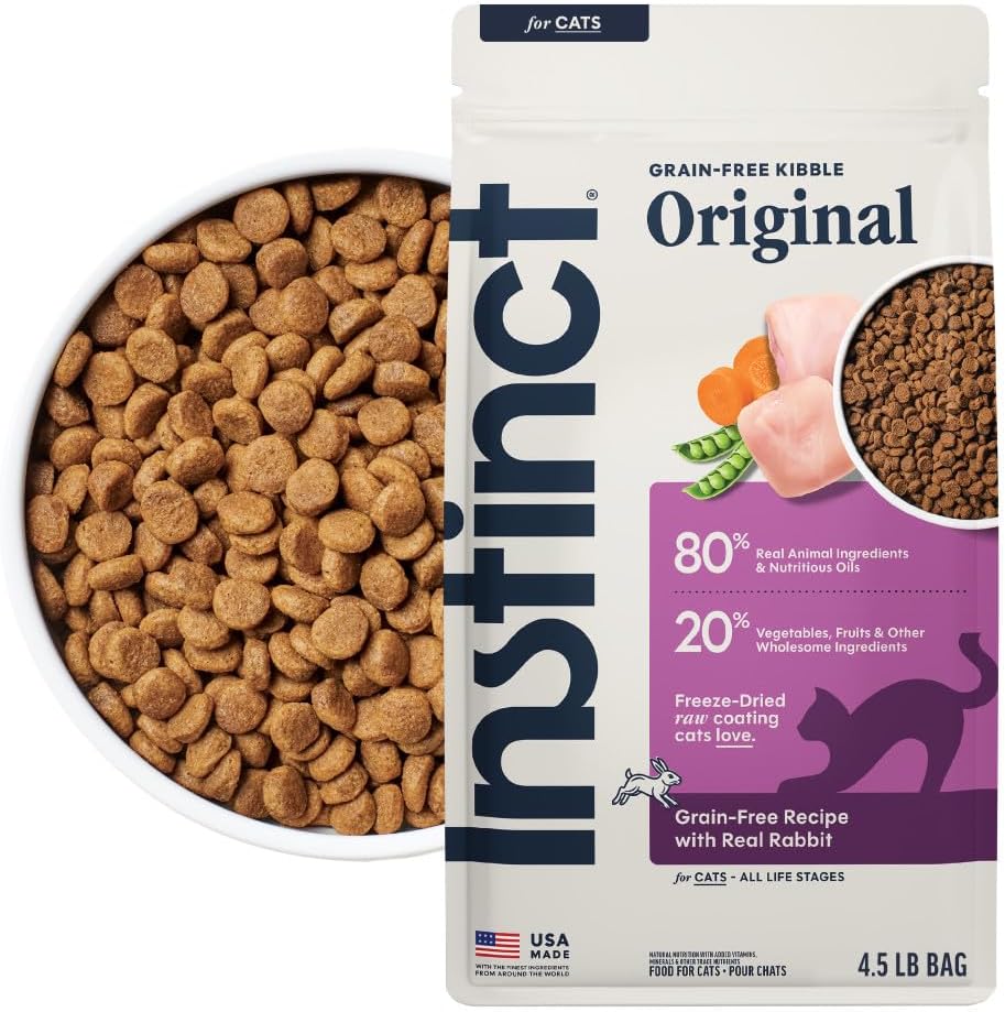 Instinct Original Dry Cat Food, Raw Coated Kibble, Real Chicken, 11 lb. Bag | Raw-coated kibble with cage-free chicken for strong muscles, digestive health, and healthy skin & coat, grain-free