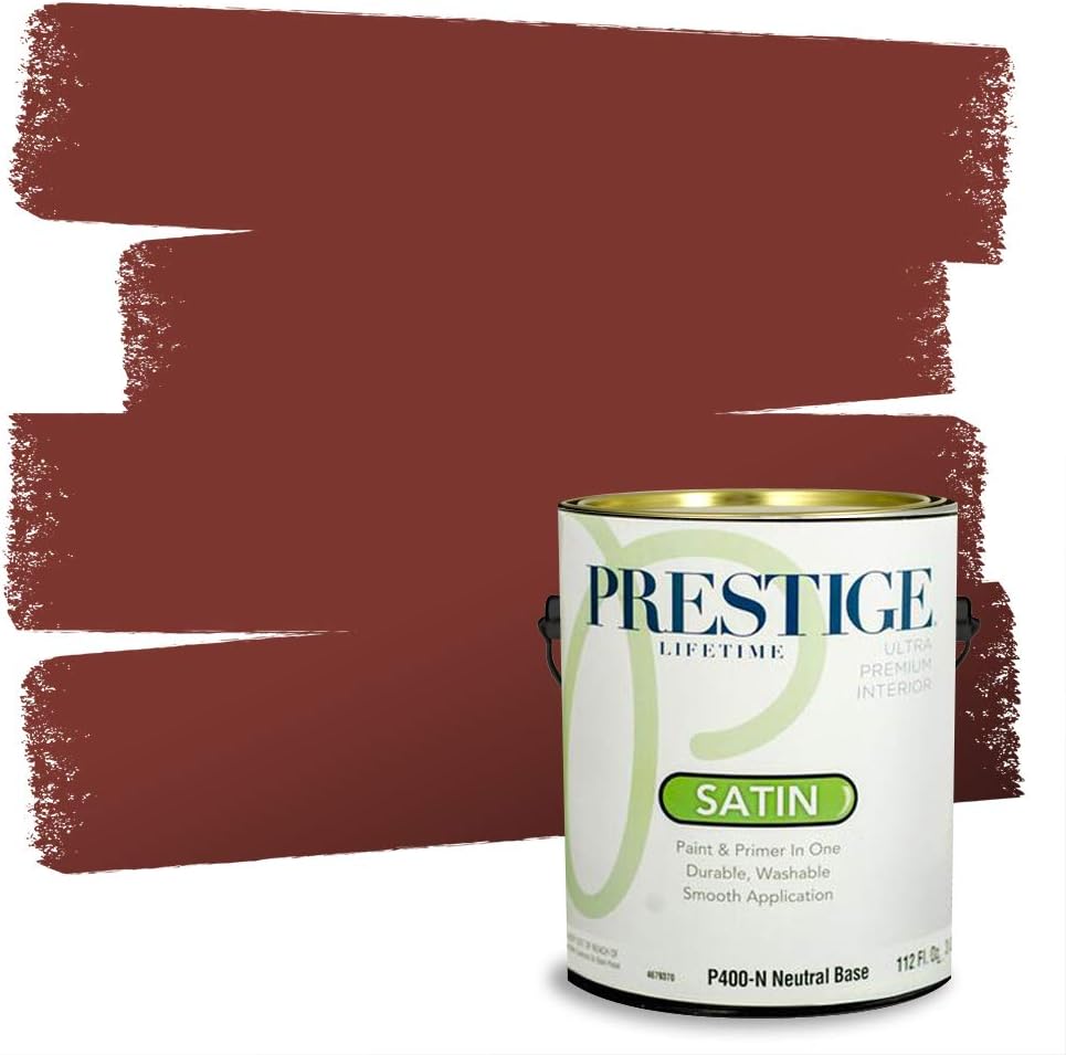 PRESTIGE Paints Exterior Paint and Primer In One, 1-Gallon, Satin, Comparable Match of Sherwin Williams* Grandeur Plum*