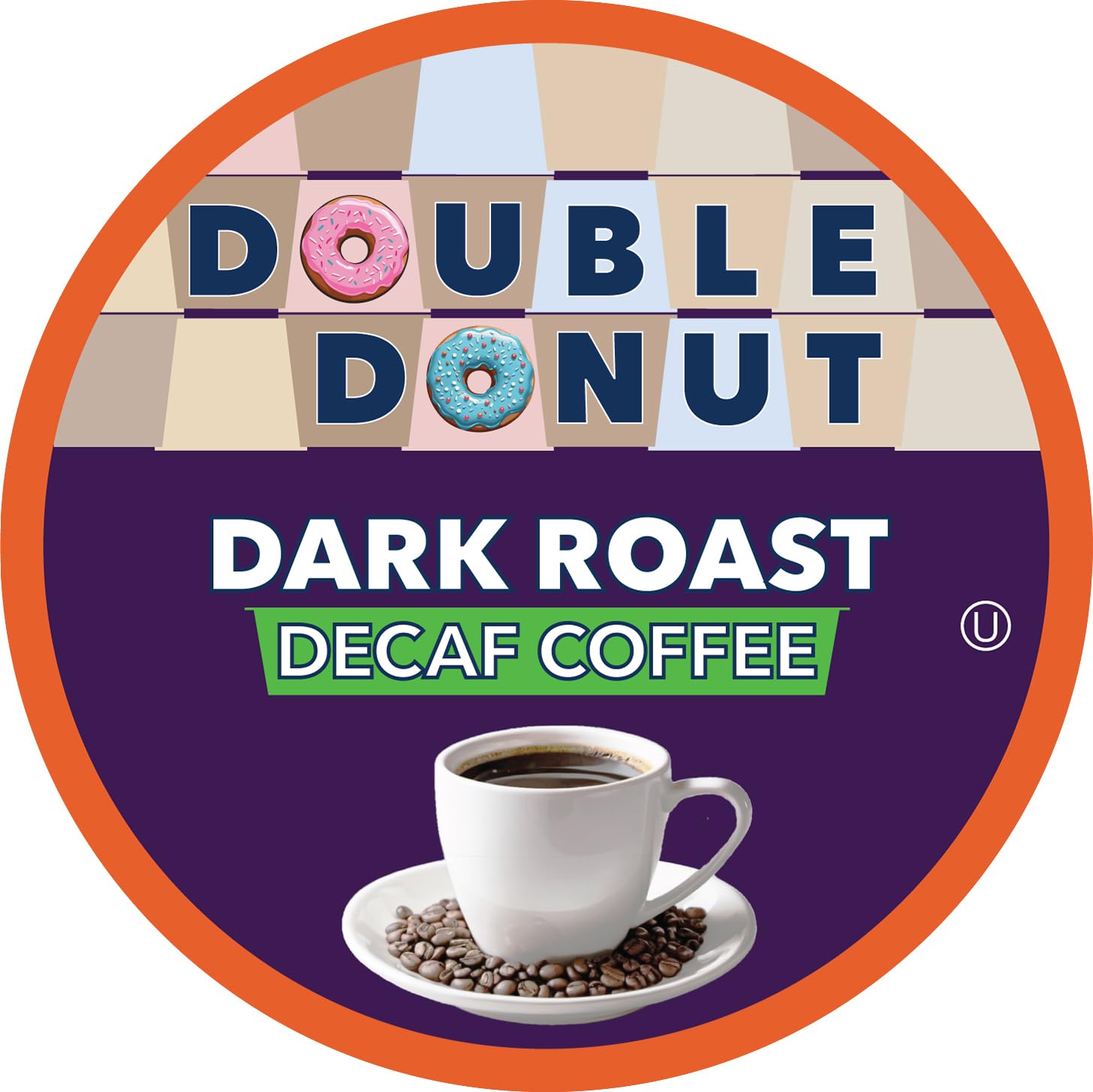 Double Donut Coffee Double Donut Medium Roast Decaf Coffee Pods, Classic, for Keurig K-Cup Machines, 24 Single-Serve Capsules per Box