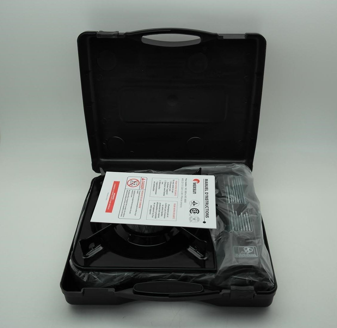 Maxsun Portable Gas Stove MS3800 (Black), 9,560BTU High Power, Camp Stove, Outdoor/Indoor, with Carrying Case