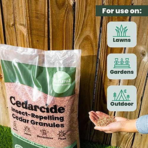 Cedarwood Lawn Patio Granules | Repels Mosquitoes, Ants, Spiders & Chiggers | Smells Great, Easy to Use | 1 Bag (8 Lbs)