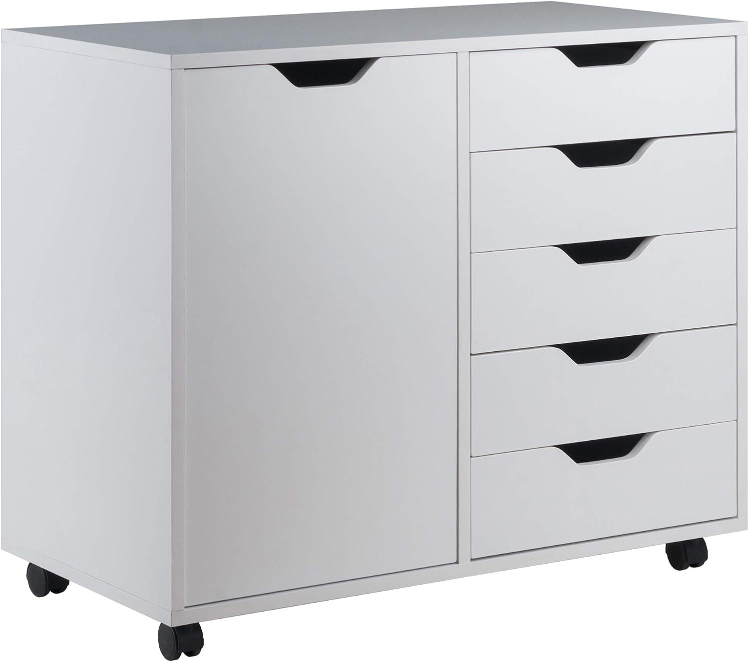 Winsome Halifax Mobile Storage Cabinet with Doors & Drawers, Stylish & Functional Home Storage Cabinet for Filing, Kitchen Organization, Moveable Furniture for Office, Dorms, Apartments
