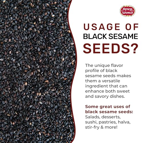 Raw Black Sesame Seeds 3 LB Bag - Natural - By Spicy World