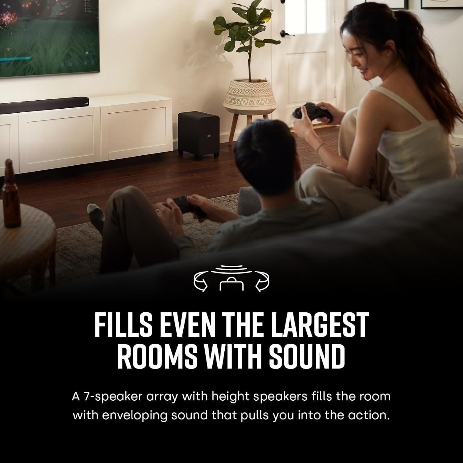 Polk Audio Signa S2 Ultra-Slim Sound Bar for Smart TV with Subwoofer
