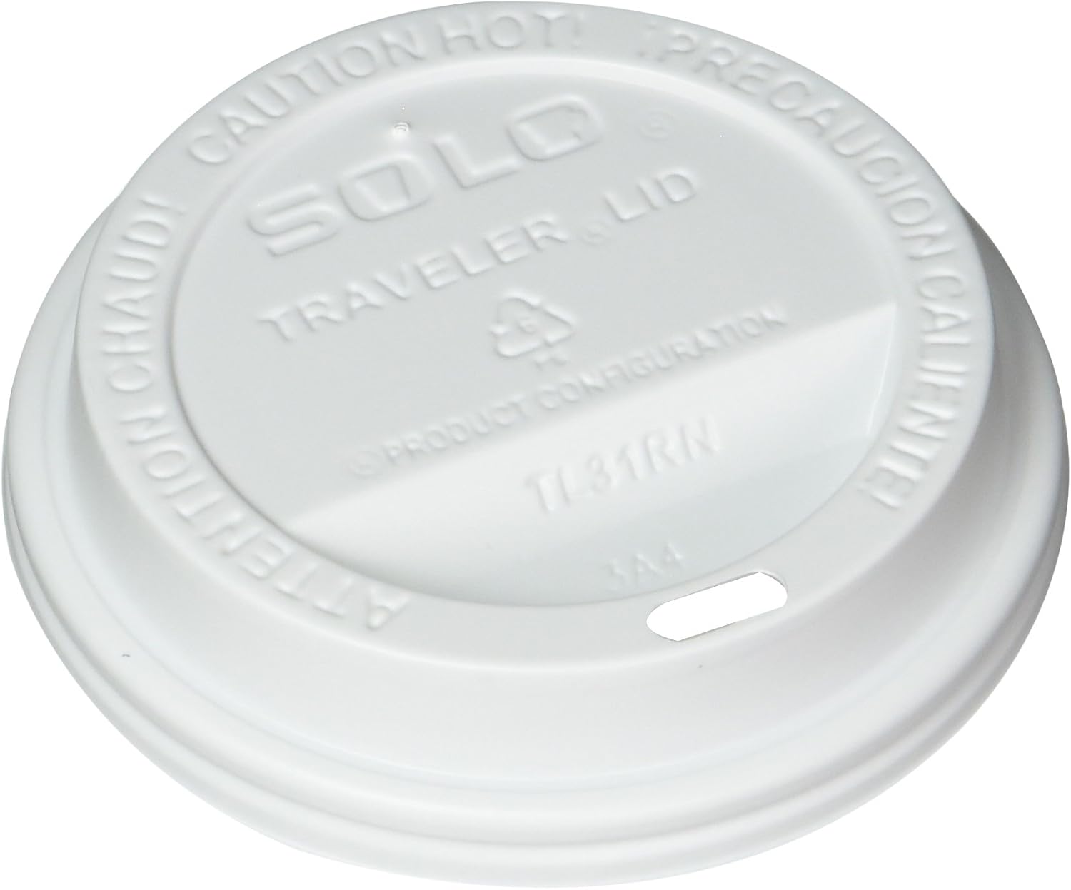 SOLO Cup White Traveler Drink-Thru Lid. Fits 10 Ounce Squat and 12, 16, 20 and 24 Ounce Solo Brand Hot Beverage Cups. 100 Pack