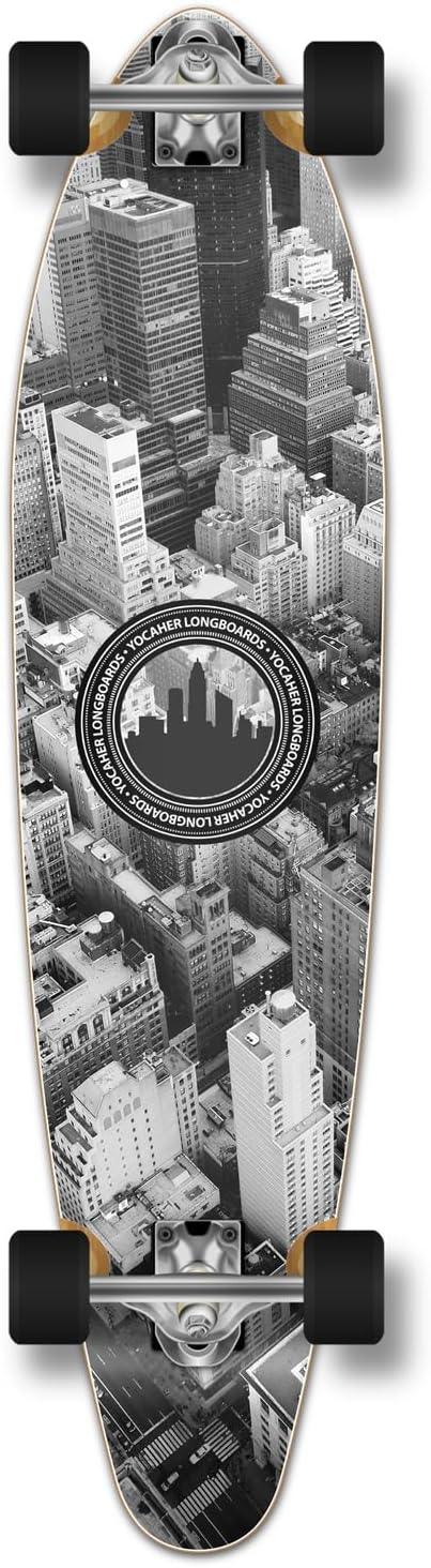 Graphic Series Complete Kicktail Skateboards Longboard w/BlackWidow Premium 80A Grip Tape, Aluminum Truck, ABEC9 Bearing, 71mm Skateboard Wheels