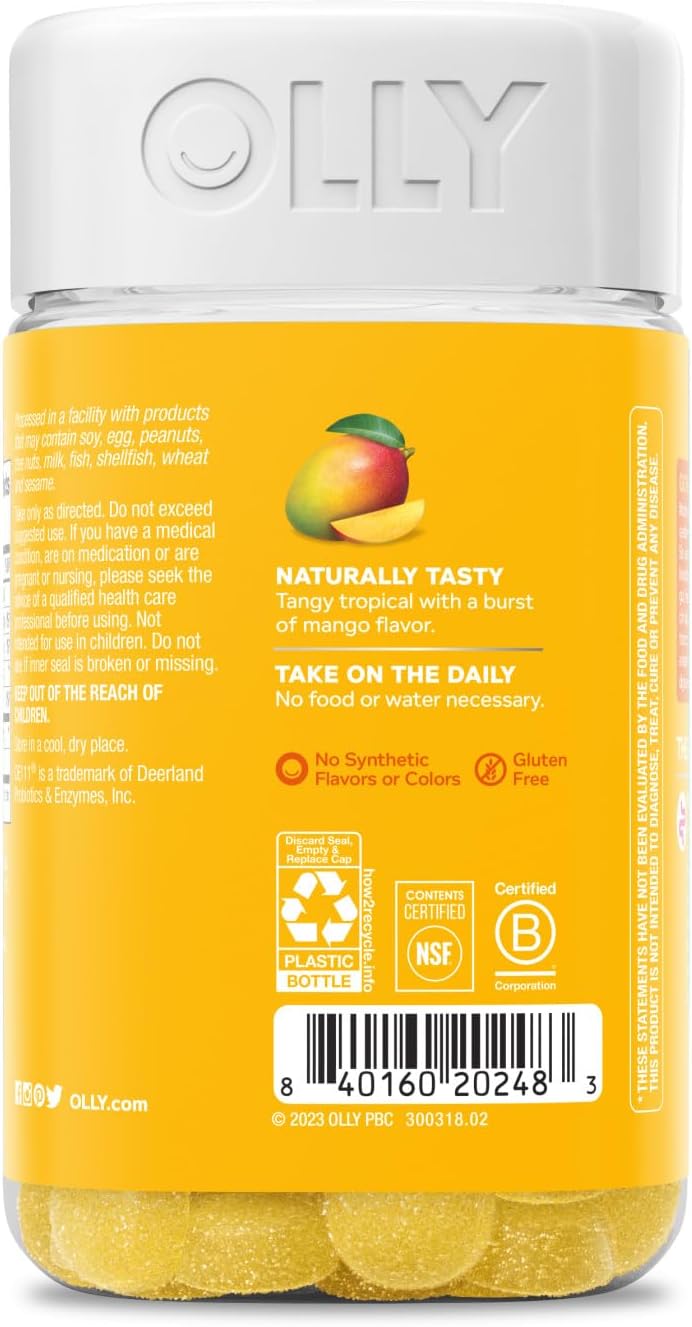OLLY Probiotic Gummy, Immune System & Digestive Support*, Mango - 50 Count