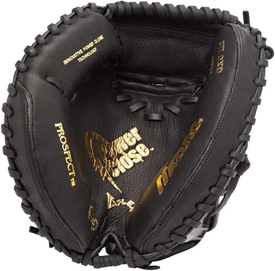 Mizuno Prospect PowerClose Youth Baseball Glove Series I V-Flex Notch I Parashock Palm Pad I Buttersoft Palm Liner