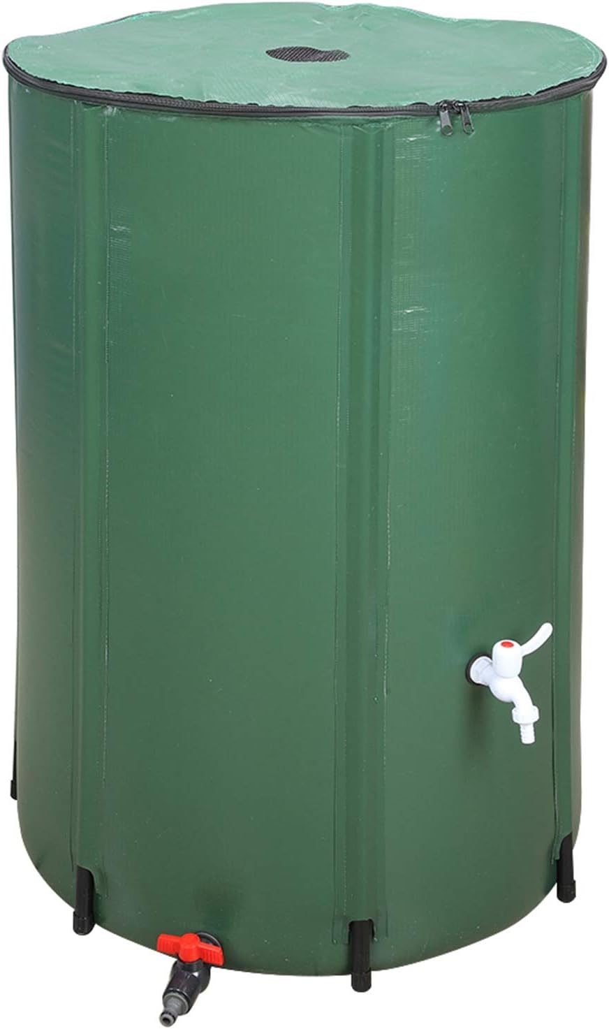 Collapsible Rain Barrel, Portable Water Storage Tank, Rainwater Collection System Downspout, Water Catcher Container (50 Gallon, Green)