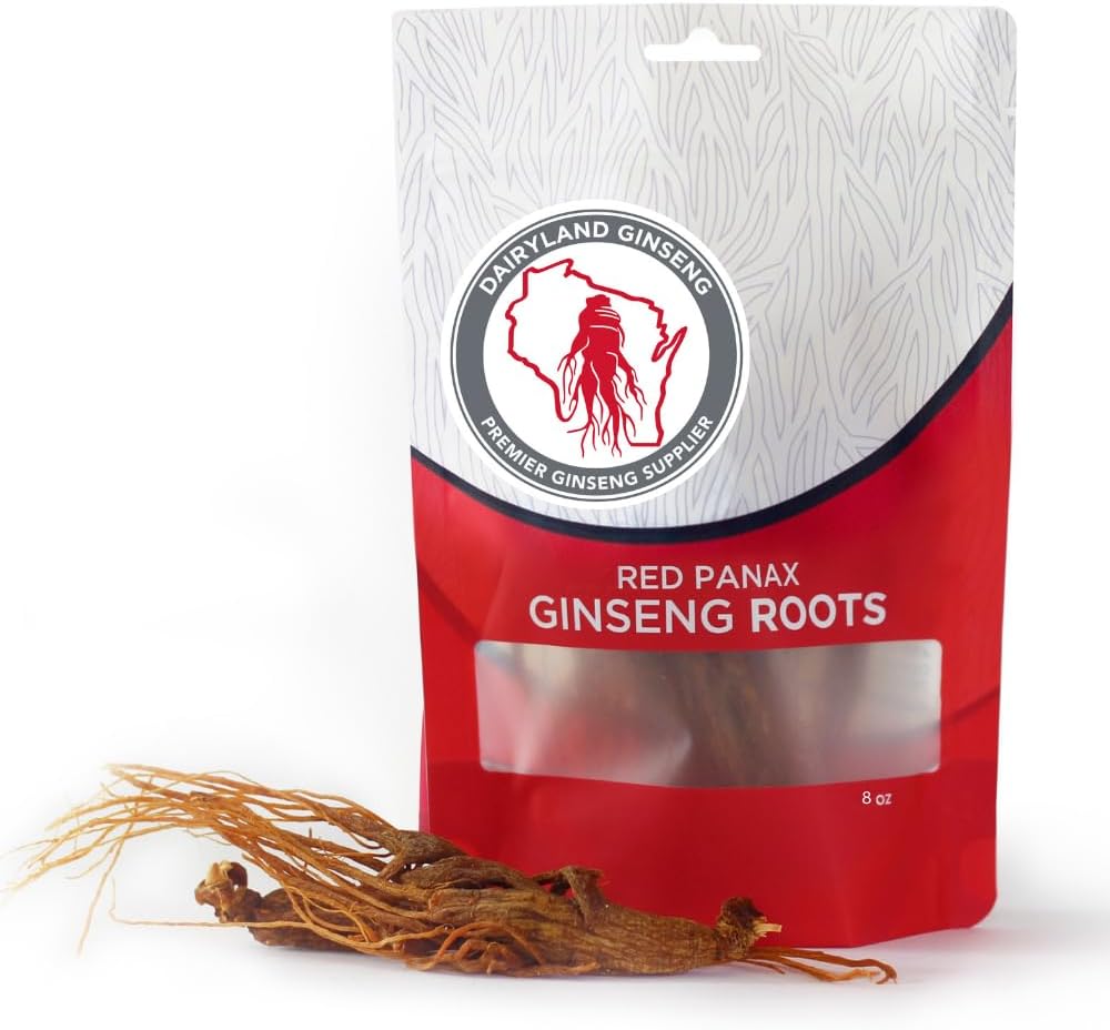 Dairyland Management LLC Red Panax Ginseng Root - 4 oz Pack of Korean Panax Ginseng Root - Authentic Panax Ginseng - Non-GMO