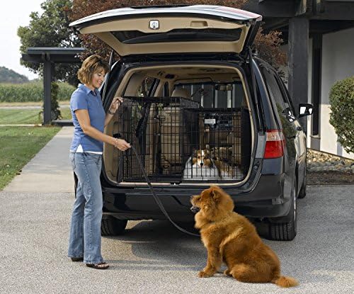 MidWest Homes for Pets Solutions Series Large Side-by-Side SUV Dog Crate, Double Door Folding Metal Cage Designed to Fit in SUVs & Vans, for Dogs up to 90 Lbs