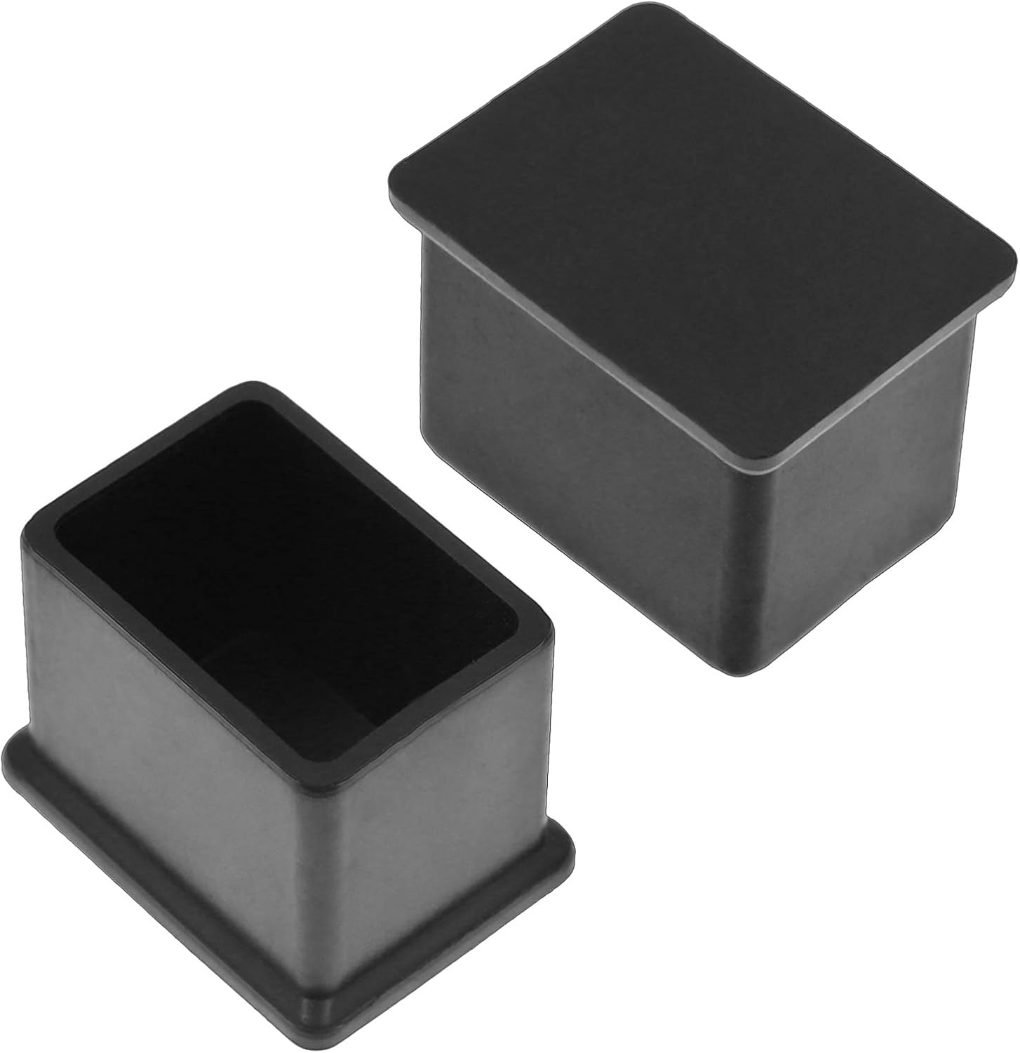 Bonsicoky 20Pcs Rectangle Rubber Furniture Leg Caps (3/4" x 1-1/2"), Vinyl Flexible Chair Leg Floor Protectors for Patio Indoor Chair Table Bed