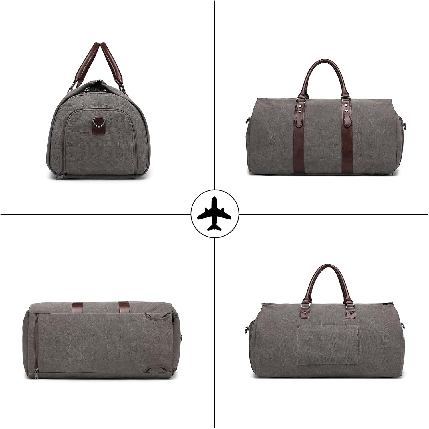 seyfocnia Convertible Travel Garment Bag,Carry on Garment Duffel Bag for Men Women - 2 in 1 Hanging Suitcase Suit Business Travel Bag
